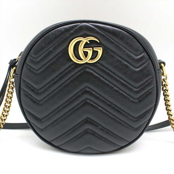 MARMONT SHOULDER BAG 31 IN BLACK CALFSKIN GOLD CHAIN